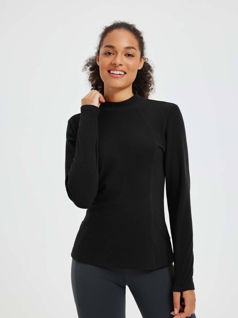 Black High-Neck Running Top shown in the selected color or assortment