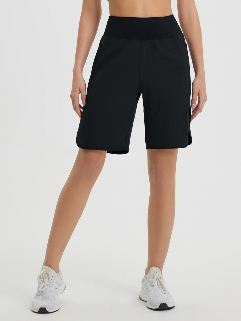 Black Nine-Inch Running Shorts shown in the selected color or assortment