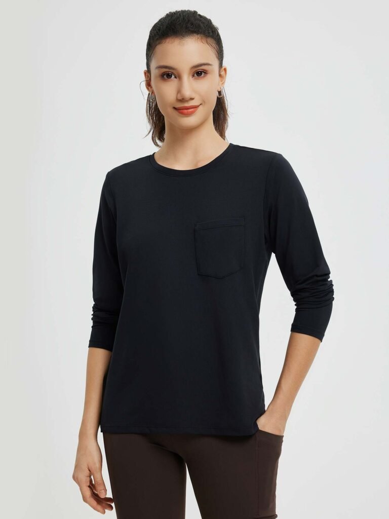 Black Pocket Running Shirt shown in the selected color or assortment
