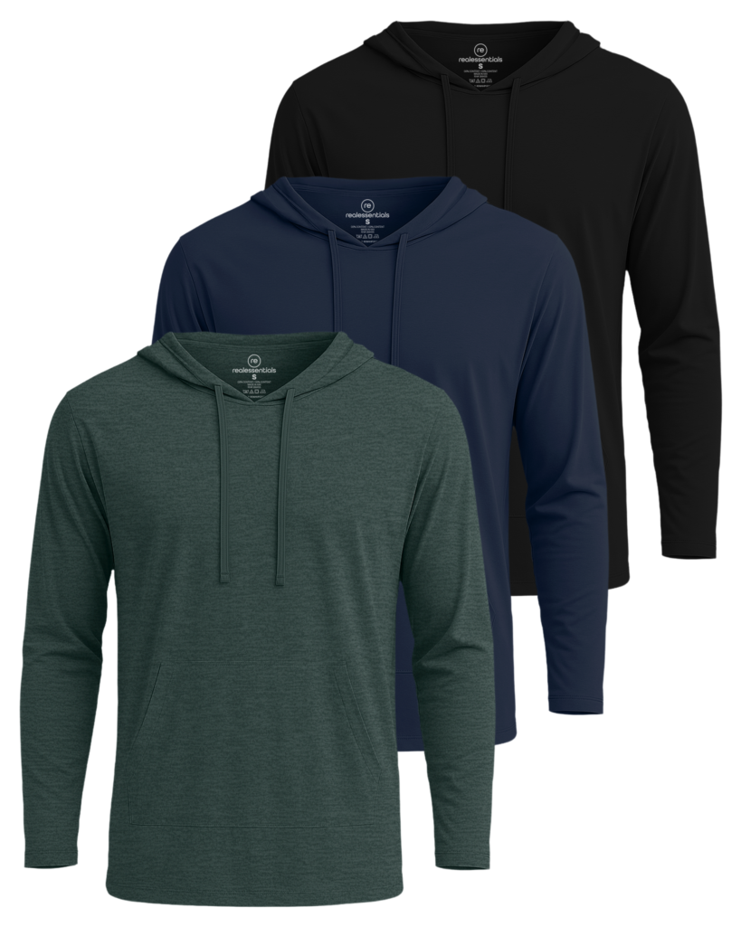 Cotton Pullover Hoodies Three-Pack shown in the selected color or assortment