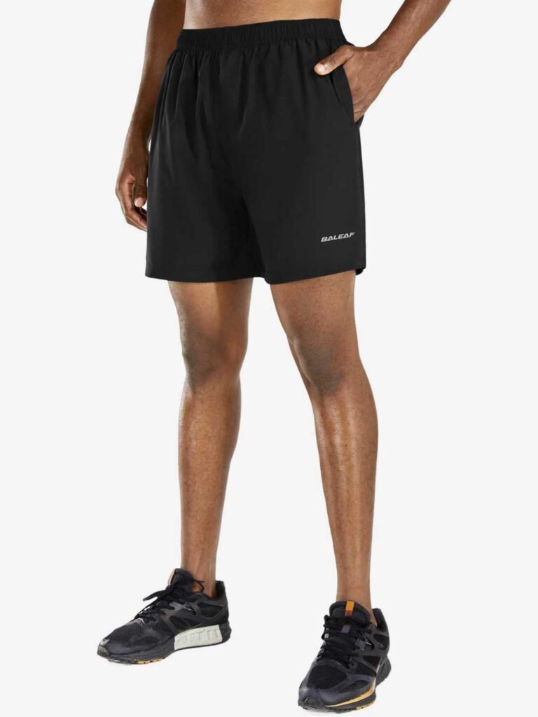 Men's Black Five-Inch Running Shorts shown in the selected color or assortment