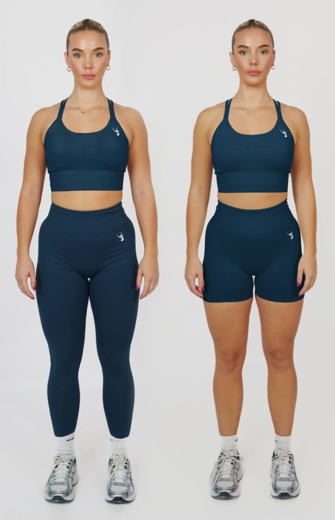 Turquoise Three-Piece Activewear Set shown in the selected color or assortment