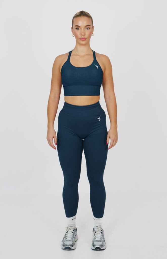 Turquoise Sports Bra and Leggings Set shown in the selected color or assortment